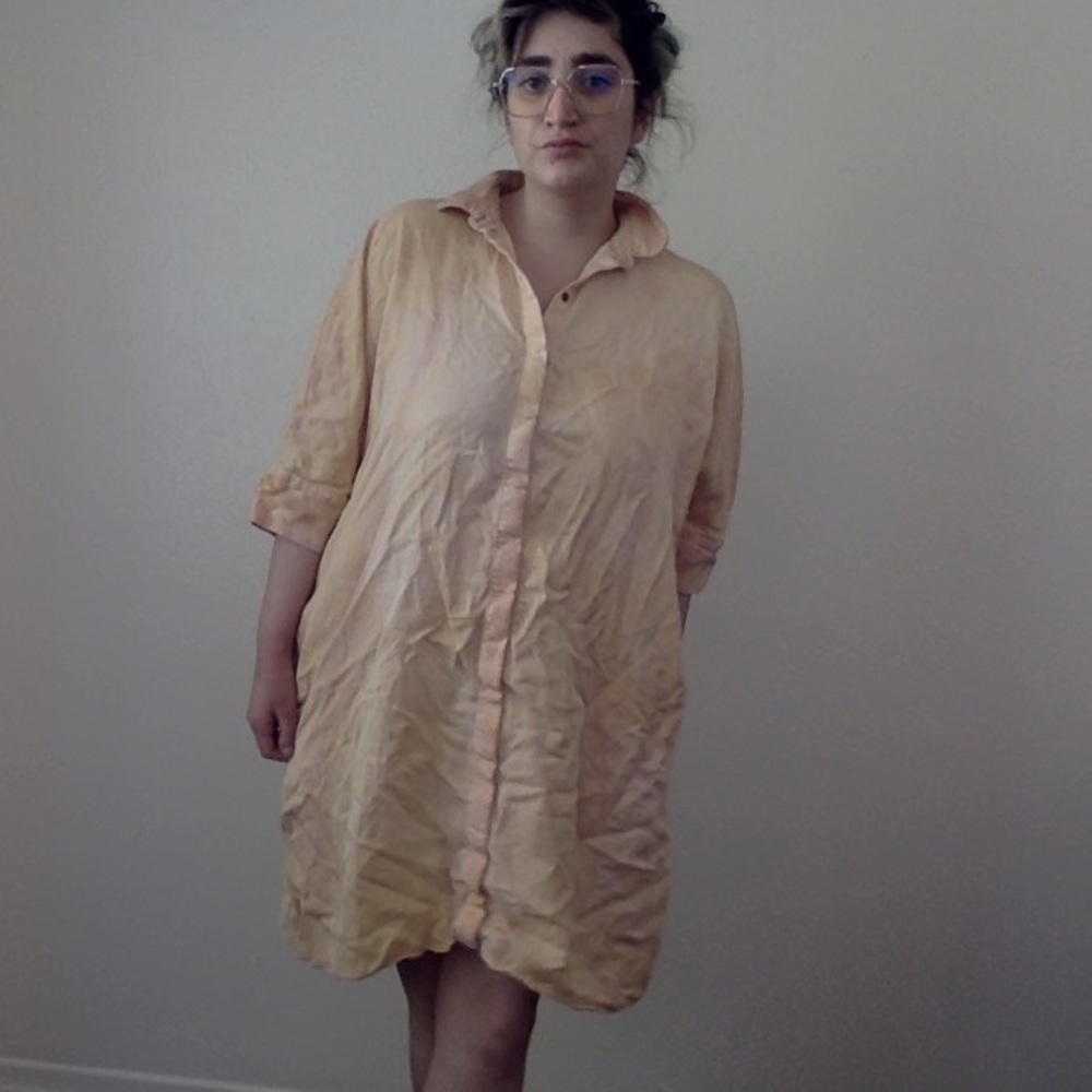 Hand dyed & bleached over sized shirt or dress